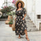 Square Neck Short Sleeved Casual Dress