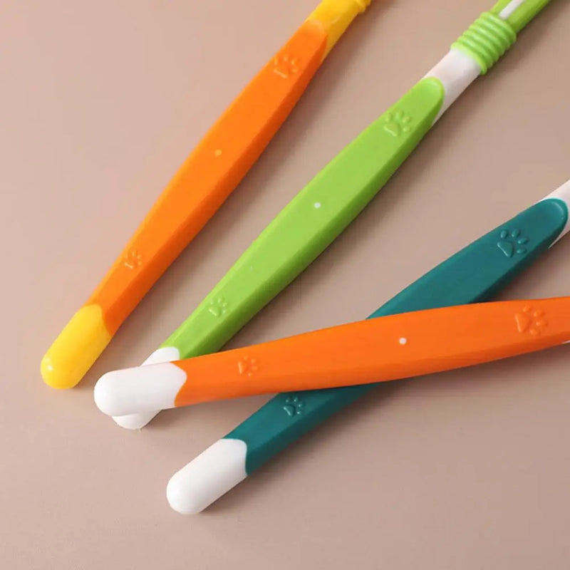 Three-Head Pet Toothbrush For Dogs And Cats