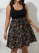 Summer Knit Floral Printed Dress No sleeves