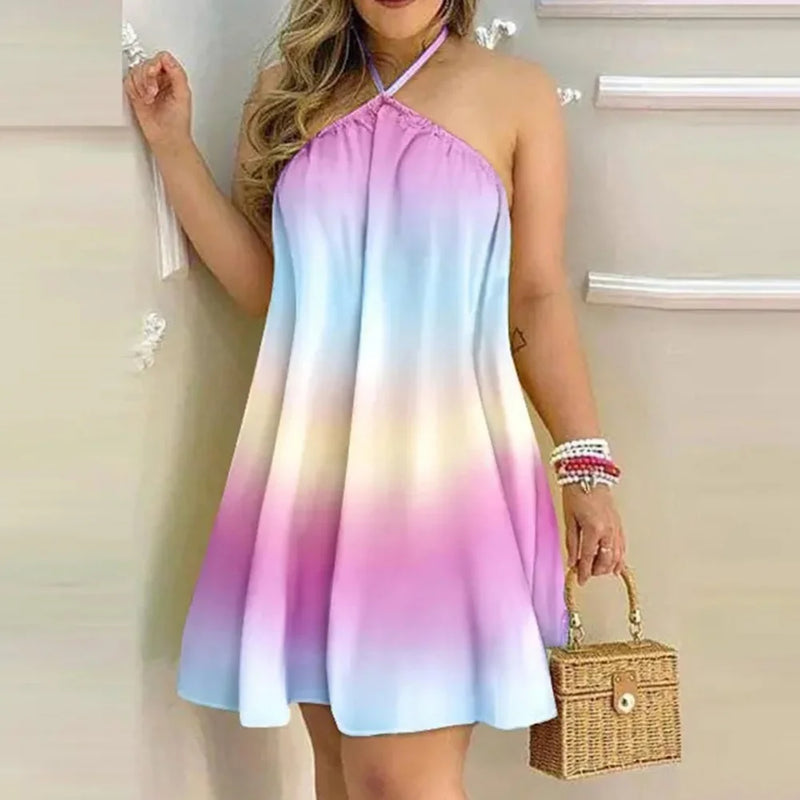 Sleeveless Backless Short Mini Dress