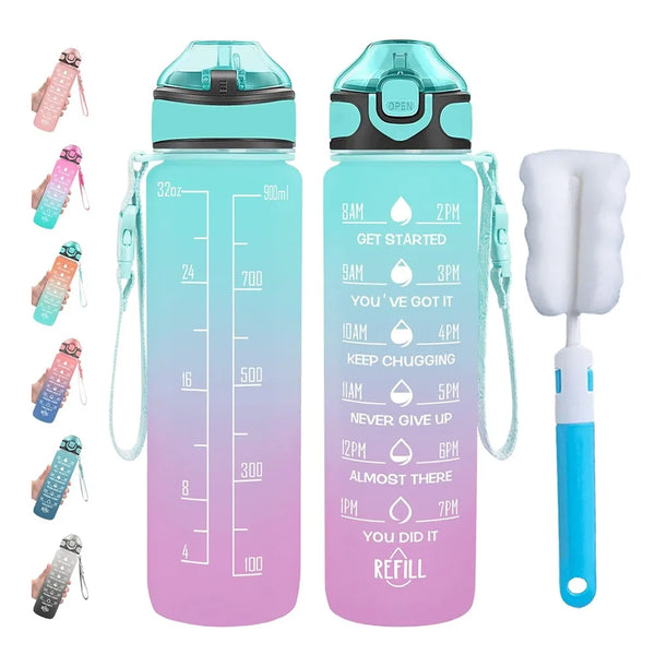 32 oz  Bottle -Straw- Carrying Strap -Leakproof BPA & Toxic Free