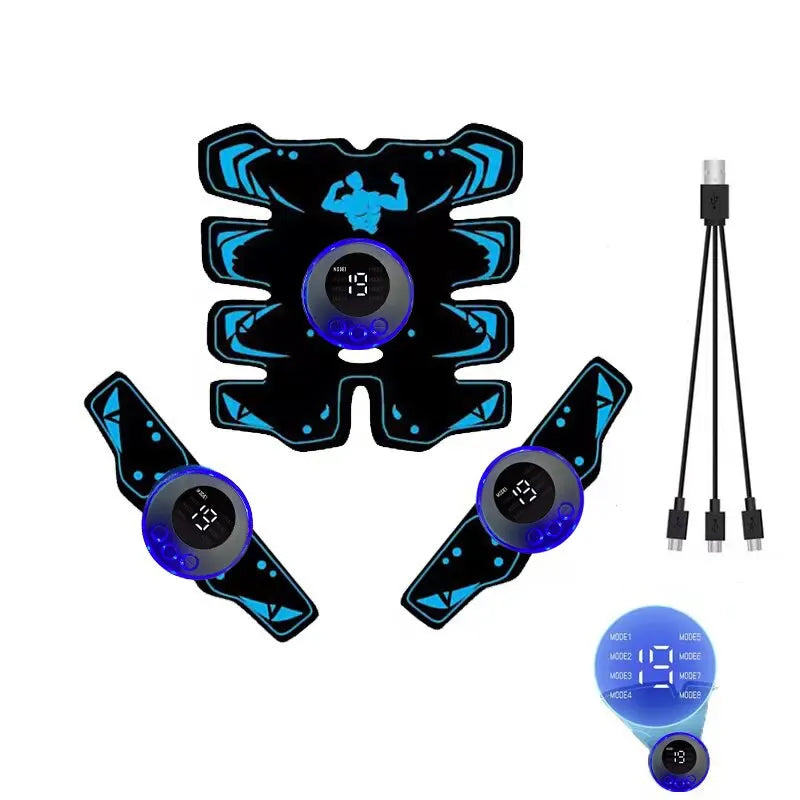 USB Rechargable  Muscle Massager ABS Arm 3 IN 1 Trainer Pad Wireless Smart Fitness Abdominal Training Electric Body