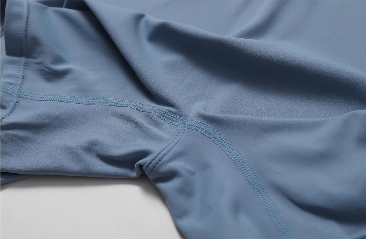 Nude Short Sleeve Yoga Jumpsuit | Half-Zip Fitness Bodysuit