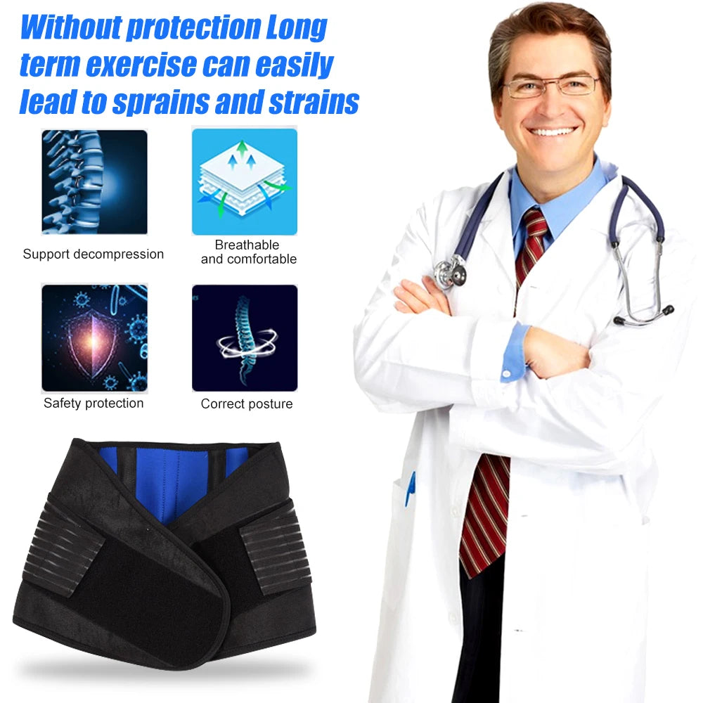 Neoprene Lumbar Support Belt | Double Pull Back Pain Brace