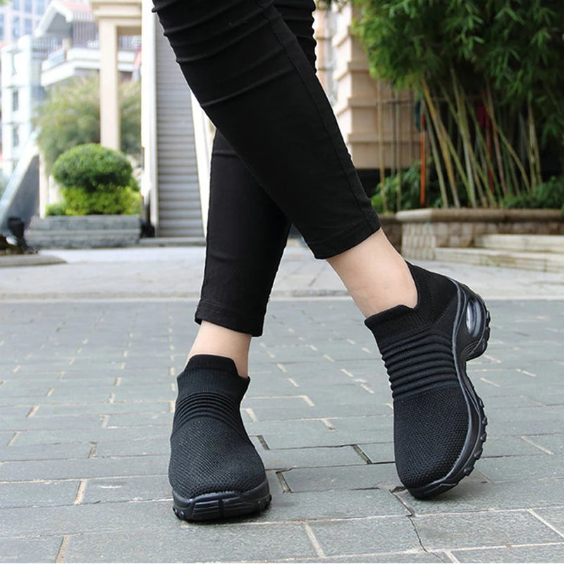 Breathable Walking Mesh Platform Shoes