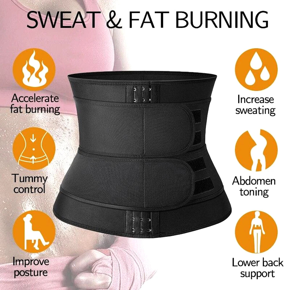 Neoprene Waist Trainer Corset | Sweat Trimmer & Back Support Belt
