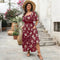 Square Neck Short Sleeved Casual Dress
