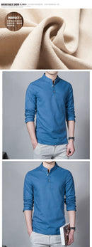 Stand Collar Long-sleeved Slim Base Shirt