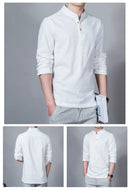 Stand Collar Long-sleeved Slim Base Shirt