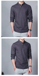 Stand Collar Long-sleeved Slim Base Shirt