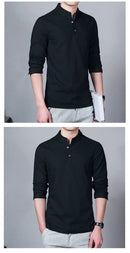 Stand Collar Long-sleeved Slim Base Shirt