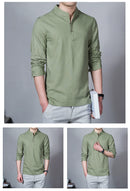 Stand Collar Long-sleeved Slim Base Shirt