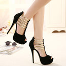 Ankle T-strap Platform Peep Toe Pumps - Party & Dress Heels