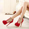Ankle T-strap Platform Peep Toe Pumps - Party & Dress Heels