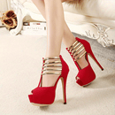 Ankle T-strap Platform Peep Toe Pumps - Party & Dress Heels