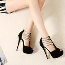Ankle T-strap Platform Peep Toe Pumps - Party & Dress Heels