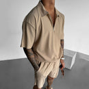 Casual Modern Short Sleeve Matching Shorts Set