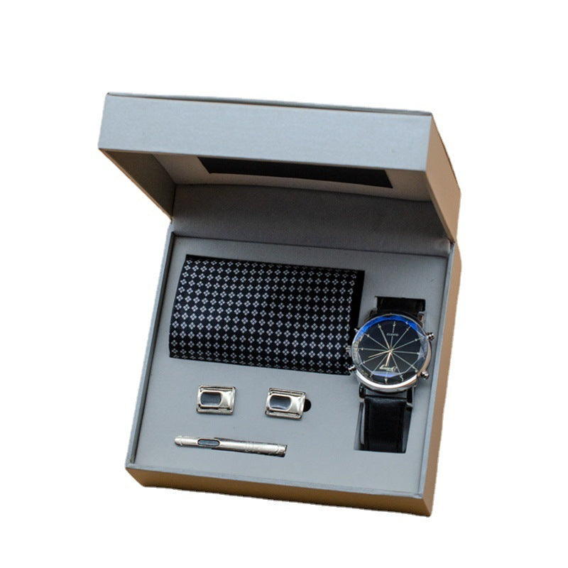 Classic Elegant Watch -Tie and Matching Buttons Set