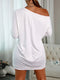 Slant Shoulder Queen Poker Print Dress