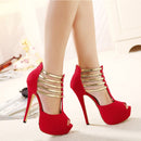 Ankle T-strap Platform Peep Toe Pumps - Party & Dress Heels