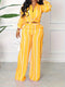 Striped Print Two-piece Set
