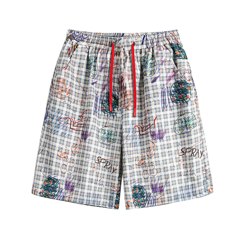 Graffiti Plaid Hooded Suits